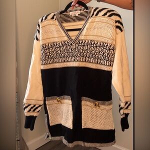 Vintage Zebra Print Sweater